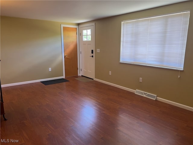 foyer featuring dark wood-type flooring