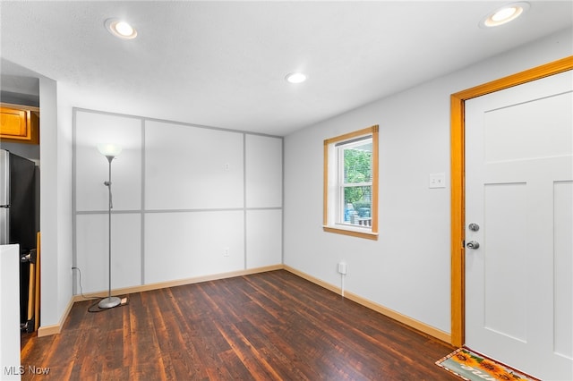 entryway featuring dark wood-type flooring