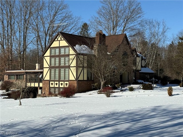 view of snowy exterior