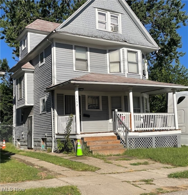 view of front of property with a porch