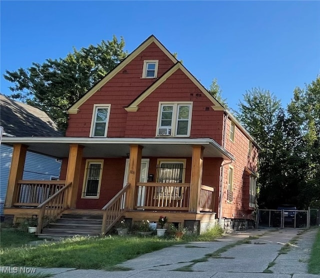 view of front of property with a porch