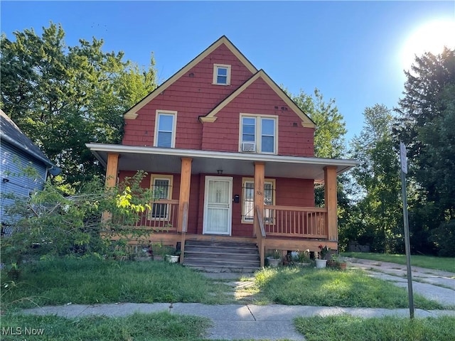 view of front of home with covered porch