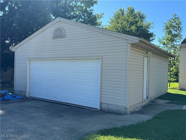 view of garage