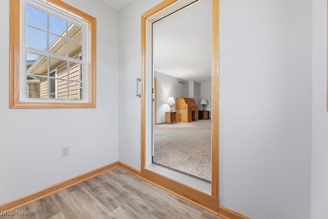 interior space with light wood-type flooring