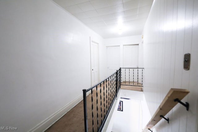 1631 Globe St, East Liverpool, OH 43920 - hall featuring an upstairs landing, carpet floors, and baseboards