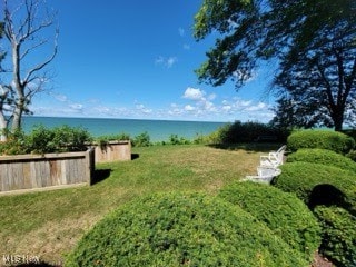 view of yard featuring a water view