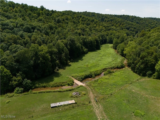 drone / aerial view with a rural view