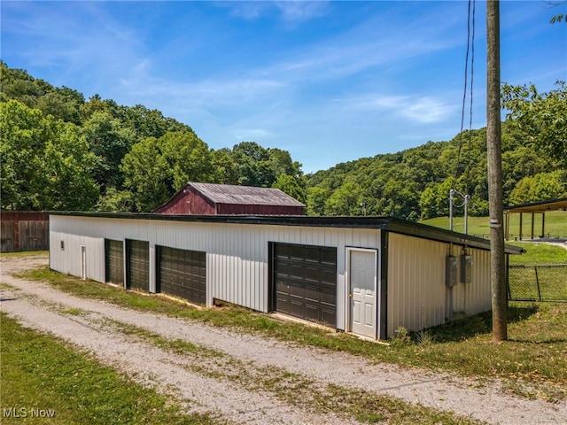 view of garage