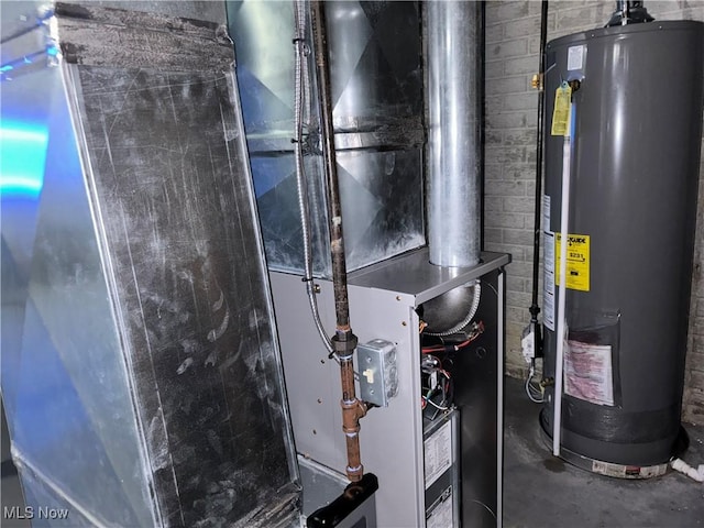 utilities featuring heating unit and water heater