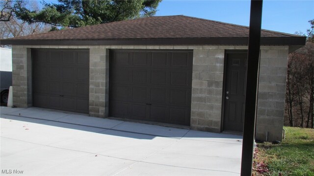 view of garage