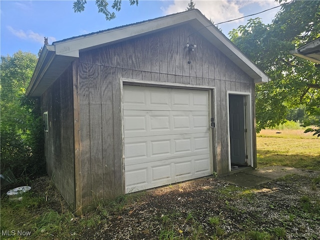 view of garage