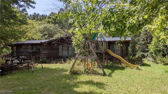 exterior space featuring a playground