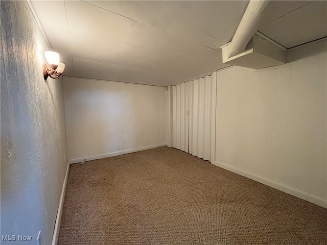 basement with carpet