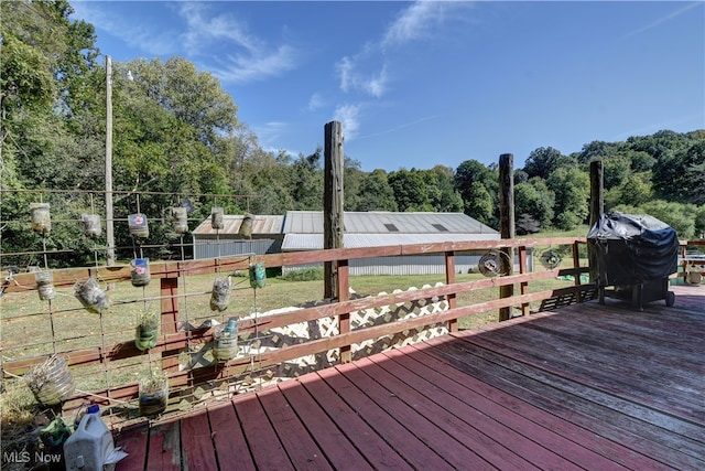 deck with area for grilling