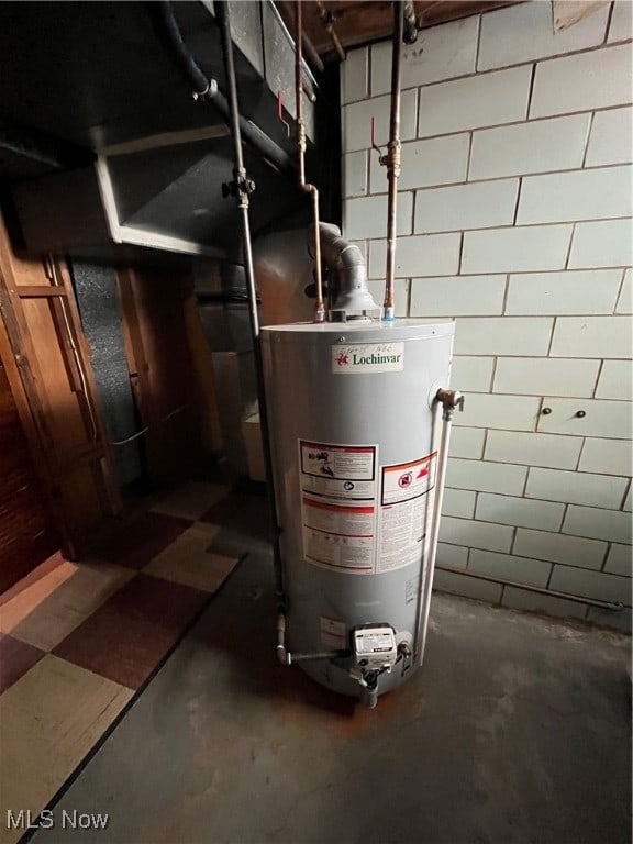 utilities featuring gas water heater