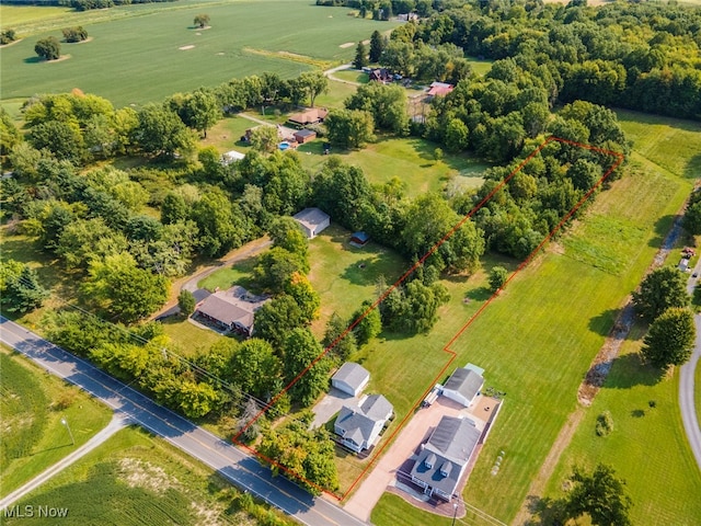 bird's eye view with a rural view