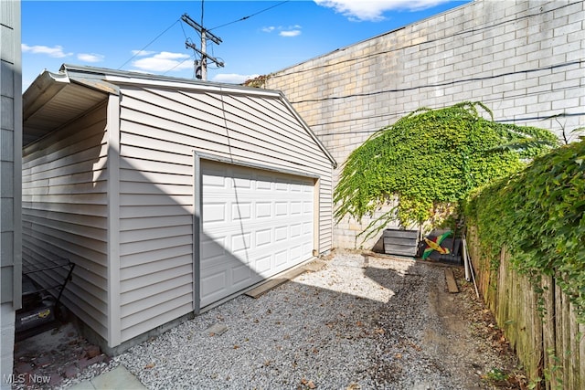 view of garage