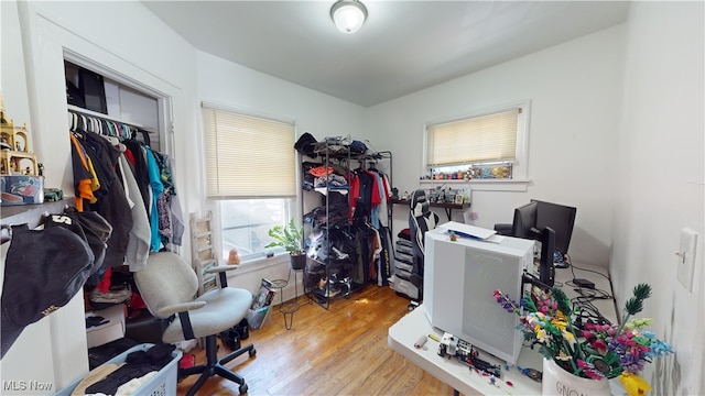 office featuring light hardwood / wood-style flooring