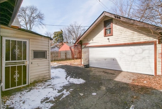 view of garage