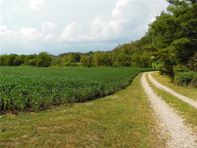 view of street featuring a rural view