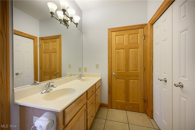 bathroom featuring tile patterned floors and vanity