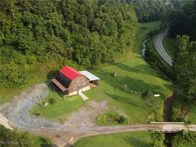 drone / aerial view with a rural view