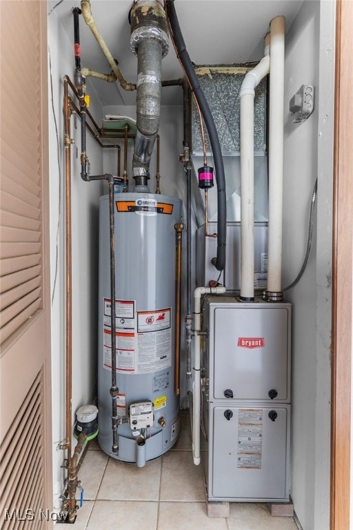 utility room with gas water heater