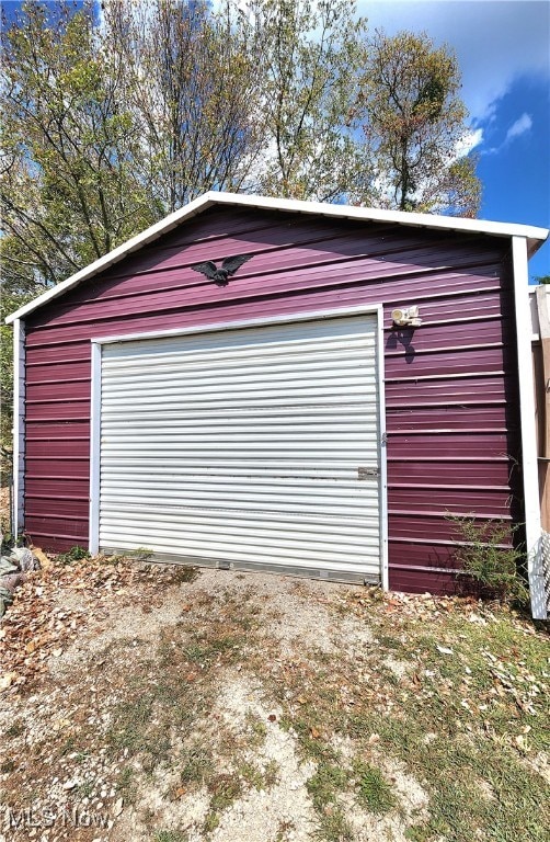 view of garage