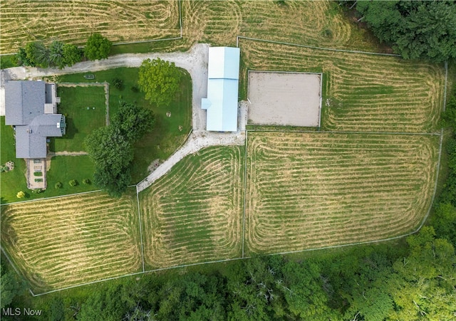 drone / aerial view with a rural view