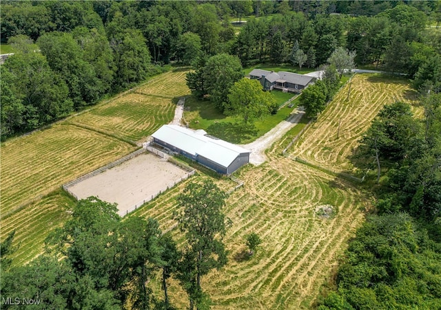 aerial view featuring a rural view