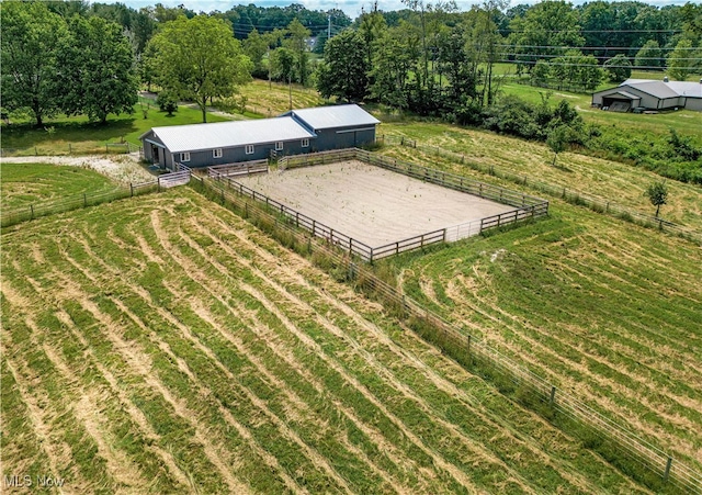 aerial view with a rural view