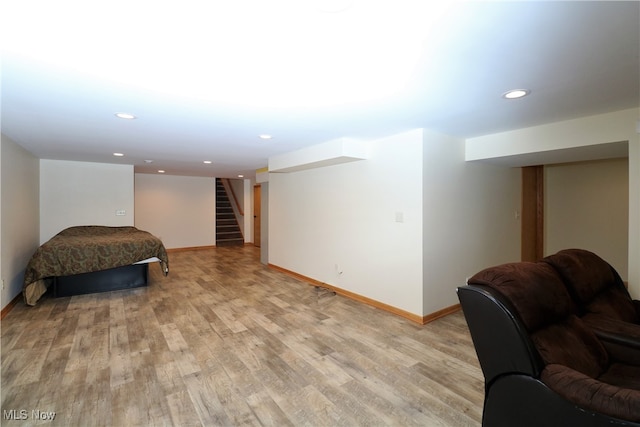 living room featuring light hardwood / wood-style flooring