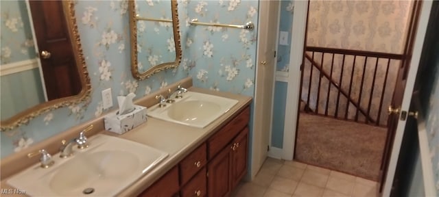 bathroom featuring vanity and tile patterned floors