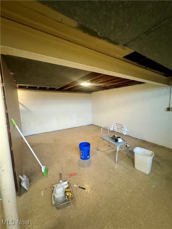 view of basement