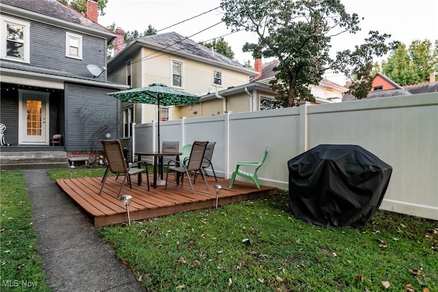 exterior space featuring a deck