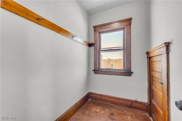 interior space with hardwood / wood-style floors