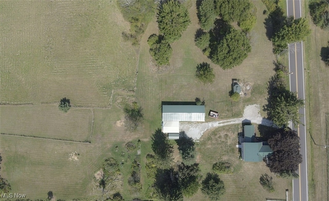 drone / aerial view with a rural view