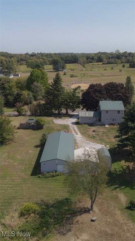 bird's eye view featuring a rural view