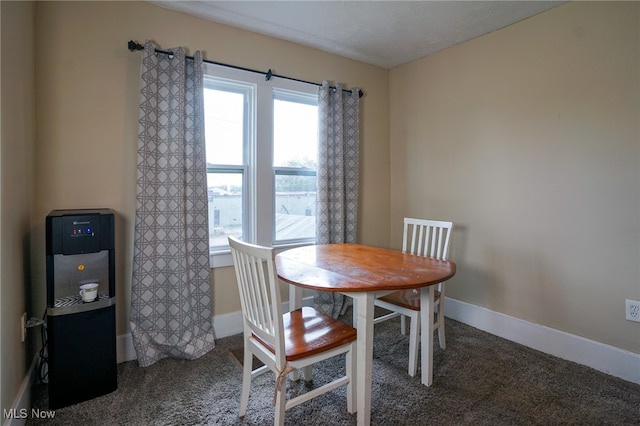 view of carpeted dining room