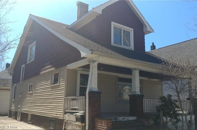 exterior space with covered porch