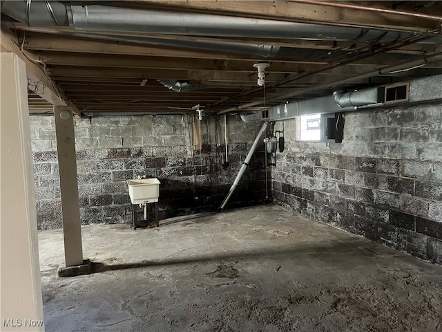 view of basement