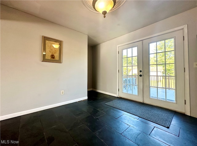 doorway to outside featuring french doors