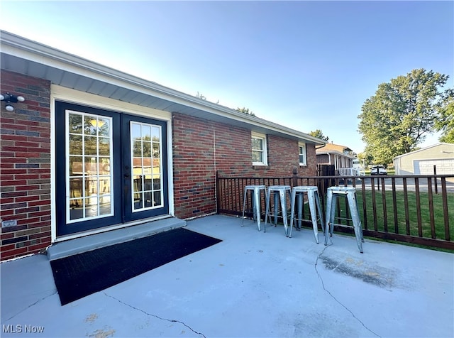 view of patio / terrace with exterior bar