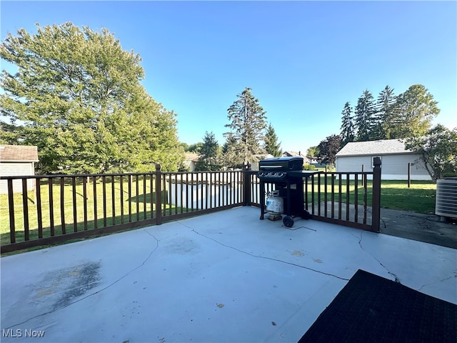 view of patio with central AC unit