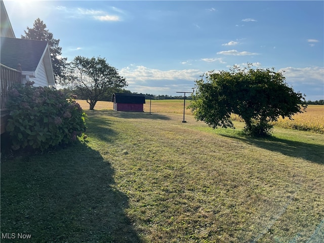 view of yard featuring a rural view