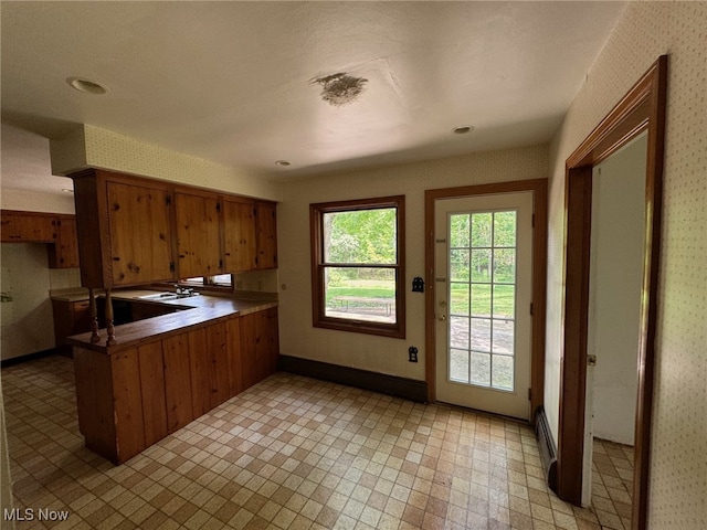 kitchen with baseboard heating