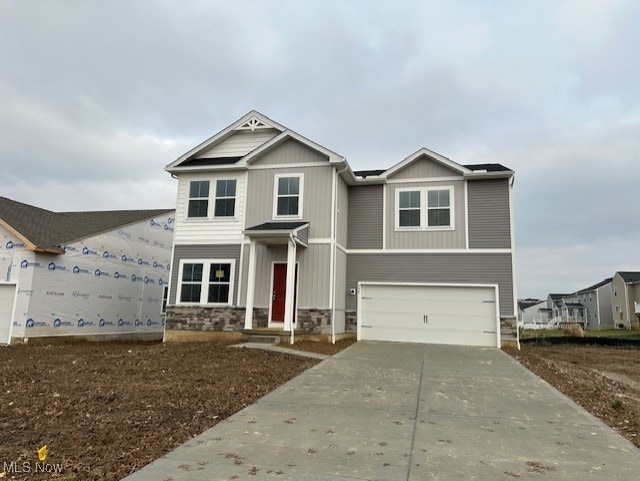 view of front of home featuring a garage