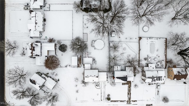 view of snowy aerial view