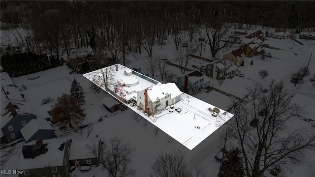 view of snowy aerial view