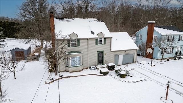 traditional-style home with a chimney